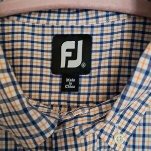 Men's LS Plaid Oxford, blue, yellow and white size XL